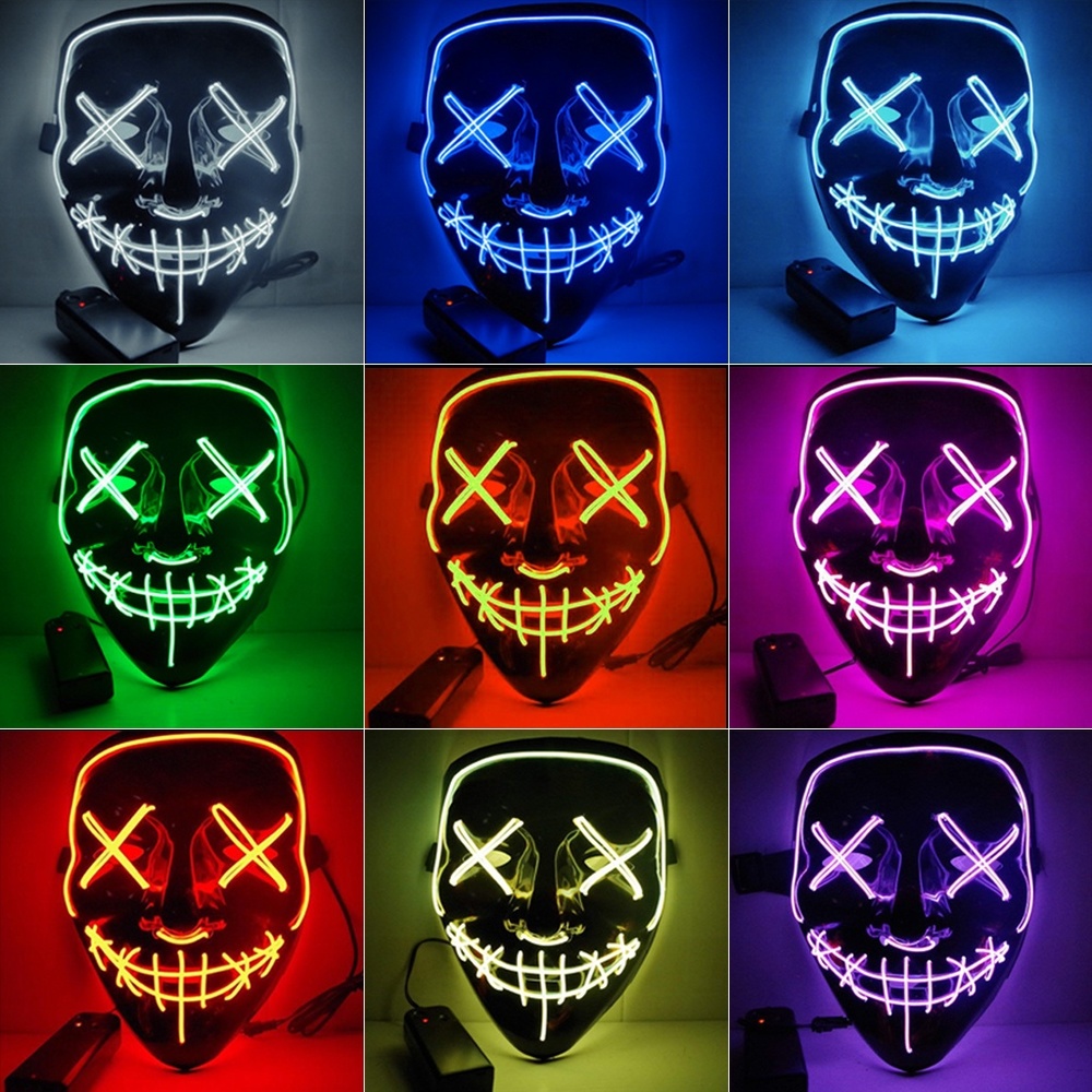 Halloween Grow Purge Mask 4 Mode LED Light Mask